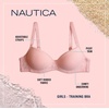 image:imageNautica Girls Training Bras  23 Pack ACup Ribbed Molded Starter Bras for Teens with Adjustable Straps Sizes 30A36ALt Bleach HthrChiffon RoseLt Heather Grey