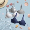 image:imageNautica Girls Training Bras  23 Pack ACup Ribbed Molded Starter Bras for Teens with Adjustable Straps Sizes 30A36ALt Heather GreyWhiteBlue Iris