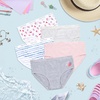 image:imageNautica Girls Underwear Briefs  5 Pack Comfort Stretch MidWaist Breathable Cotton Underwear Panties for Girls 412Light Heather GreyPinkStripePrint