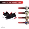 image:imageNautica Kids Athletic SlipOn Sneakers  Comfortable Bungee Running Shoes for Boys and Girls  Stylish and Supportive Footwear for Active Kids Big KidLittle KidToddlerBlack Redsplash
