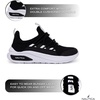 image:imageNautica Kids Athletic SlipOn Sneakers  Comfortable Bungee Running Shoes for Boys and Girls  Stylish and Supportive Footwear for Active Kids Big KidLittle KidToddlerBlack White
