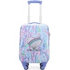 image:imageNautica Kids Luggage  18 Airline Approved Rolling Hardside Upright Carryon Suitcase Set with Wheels Shark Attack  5pc Travel SetPastel Shell
