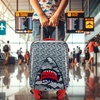 image:imageNautica Kids Luggage  18 Airline Approved Rolling Hardside Upright Carryon Suitcase Set with Wheels Shark Attack  5pc Travel SetShark Attack