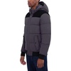 image:imageNautica Mens Lightweight Mix Media Bomber Jacket  Mechanical Stretch WaterResistant CoatMetal Grey