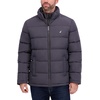 image:imageNautica Mens Midweight Puffer Jacket with Bib Insert  Fleece Collar Insulated Winter CoatMetal Grey
