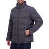 image:imageNautica Mens Midweight Puffer Jacket with Bib Insert  Fleece Collar Insulated Winter CoatMetal Grey