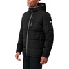 image:imageNautica Mens Midweight Quilted Faux Memory Puffer Jacket Adjustable Hood Insulated Winter CoatBlack