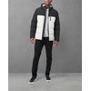 image:imageNautica Mens Midweight Quilted Faux Memory Puffer Jacket Adjustable Hood Insulated Winter CoatWhiteBlack