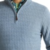 image:imageNautica Mens Navtech QuarterZip SweaterTextured Achor Blue Heather