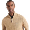 image:imageNautica Mens Navtech QuarterZip SweaterTextured Camel Heather