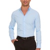 image:imageNautica Slim Fit Mens Dress Shirts Long Sleeve Performance Polyester Fabric Wrinkle Free 4Way StretchLight Blue