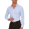image:imageNautica Slim Fit Mens Dress Shirts Long Sleeve Performance Polyester Fabric Wrinkle Free 4Way StretchLight Blue Micro