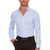 image:imageNautica Slim Fit Mens Dress Shirts Long Sleeve Performance Polyester Fabric Wrinkle Free 4Way StretchLight Blue Micro