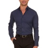 image:imageNautica Slim Fit Mens Dress Shirts Long Sleeve Performance Polyester Fabric Wrinkle Free 4Way StretchNavy Anchor