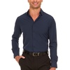 image:imageNautica Slim Fit Mens Dress Shirts Long Sleeve Performance Polyester Fabric Wrinkle Free 4Way StretchNavy Solid