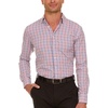 image:imageNautica Slim Fit Mens Dress Shirts Long Sleeve Performance Polyester Fabric Wrinkle Free 4Way StretchOrange and Blue Plaid