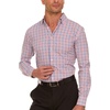 image:imageNautica Slim Fit Mens Dress Shirts Long Sleeve Performance Polyester Fabric Wrinkle Free 4Way StretchOrange and Blue Plaid