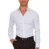 image:imageNautica Slim Fit Mens Dress Shirts Long Sleeve Performance Polyester Fabric Wrinkle Free 4Way StretchWhite  Blue Anchor