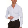 image:imageNautica Slim Fit Mens Dress Shirts Long Sleeve Performance Polyester Fabric Wrinkle Free 4Way StretchWhite  Blue Anchor
