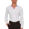image:imageNautica Slim Fit Mens Dress Shirts Long Sleeve Performance Polyester Fabric Wrinkle Free 4Way StretchWhite  Mini Blue Dots