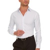 image:imageNautica Slim Fit Mens Dress Shirts Long Sleeve Performance Polyester Fabric Wrinkle Free 4Way StretchWhite  Mini Blue Dots
