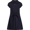 image:imageNautica Girls School Uniform Short Sleeve Polo DressNavy Front Tie
