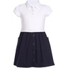 White/Navy Poplin