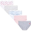 image:imageNautica Girls Underwear Briefs  5 Pack Comfort Stretch MidWaist Breathable Cotton Underwear Panties for Girls 412Light Heather GreyPinkStripePrint