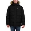 image:imageNautica Mens Faux Fur Trim Puffer Jacket With Removable HoodBlack