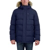image:imageNautica Mens Faux Fur Trim Puffer Jacket With Removable HoodBlue Print