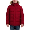 image:imageNautica Mens Faux Fur Trim Puffer Jacket With Removable HoodRed