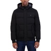 image:imageNautica Mens Lightweight Mix Media Bomber Jacket  Mechanical Stretch WaterResistant CoatBlack