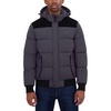 image:imageNautica Mens Lightweight Mix Media Bomber Jacket  Mechanical Stretch WaterResistant CoatMetal Grey