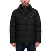 image:imageNautica Mens Midweight Puffer Jacket with Bib Insert  Fleece Collar Insulated Winter CoatEbony