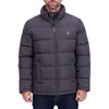 image:imageNautica Mens Midweight Puffer Jacket with Bib Insert  Fleece Collar Insulated Winter CoatMetal Grey