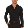 image:imageNautica Regular Fit Long Sleeve Button Down Dress Shirts for Men  Wrinkle Free Long Sleeve Shirt Mens Formal 4Way StretchBlack