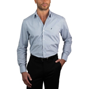 image:imageNAUTICA Slim Fit 100 Cotton Mens Dress Shirts Long Sleeve Wrinkle Resistant FormalBlue Check