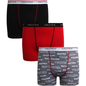 image:imageNautica Boys Stretch Performance Boxer Briefs 36 Pack  Breathable Underwear for Boys 618Block LogoBarbados CherryBlack3pk