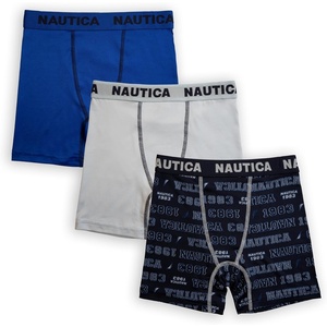 image:imageNautica Boys Stretch Performance Boxer Briefs 36 Pack  Breathable Underwear for Boys 618Nt Navy LogoCloudlessDeep Sea Dive