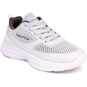 image:imageNautica Girls Toddler Knit SlipOn Sneakers with Max Comfort Sole Bungee Closure Tennis Running Shoes for School and Play ToddlerLittle KidWhite Grey