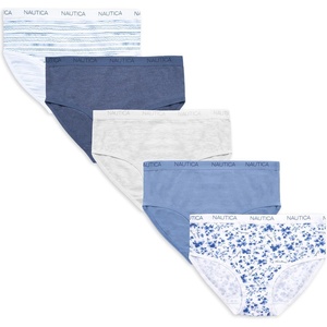 image:imageNautica Girls Underwear Briefs  5 Pack Comfort Stretch MidWaist Breathable Cotton Underwear Panties for Girls 412FloralBlueGreyStripe