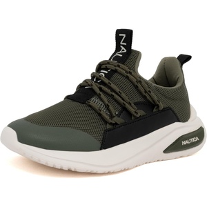 image:imageNautica Kids Athletic SlipOn Sneakers  Comfortable Bungee Running Shoes for Boys and Girls  Stylish and Supportive Footwear for Active Kids Big KidLittle KidToddlerOlive Blackswimm