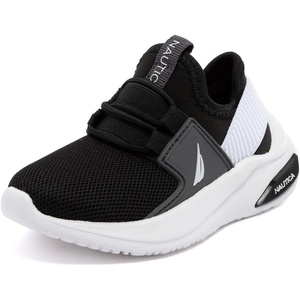 image:imageNautica Kids Athletic SlipOn Sneakers  Comfortable Bungee Running Shoes for Boys and Girls  Stylish and Supportive Footwear for Active Kids Big KidLittle KidToddlerBlack White Grey