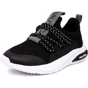 image:imageNautica Kids Athletic SlipOn Sneakers  Comfortable Bungee Running Shoes for Boys and Girls  Stylish and Supportive Footwear for Active Kids Big KidLittle KidToddlerBlack Silverswimm