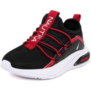 image:imageNautica Kids Athletic SlipOn Sneakers  Comfortable Bungee Running Shoes for Boys and Girls  Stylish and Supportive Footwear for Active Kids Big KidLittle KidToddlerBlack Redshay