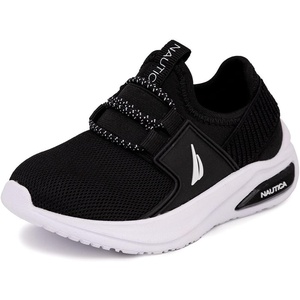 image:imageNautica Kids Athletic SlipOn Sneakers  Comfortable Bungee Running Shoes for Boys and Girls  Stylish and Supportive Footwear for Active Kids Big KidLittle KidToddlerBlack Whitemolded