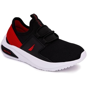 image:imageNautica Kids Athletic SlipOn Sneakers  Comfortable Bungee Running Shoes for Boys and Girls  Stylish and Supportive Footwear for Active Kids Big KidLittle KidToddlerBlack Redmolded