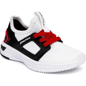 image:imageNautica Kids Athletic SlipOn Sneakers  Comfortable Bungee Running Shoes for Boys and Girls  Stylish and Supportive Footwear for Active Kids Big KidLittle KidToddlerWhite Black Red