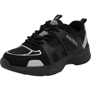 image:imageNautica Kids Boys amp Girls LaceUp Sneakers  Athletic Shoes for Running amp Walking with Cushioned Insole and Comfortable Fit for Big and Little KidsBlack Silver
