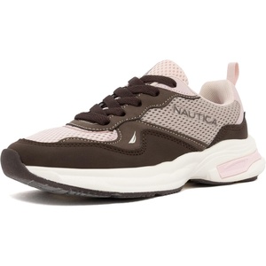 image:imageNautica Kids Boys amp Girls LaceUp Sneakers  Athletic Shoes for Running amp Walking with Cushioned Insole and Comfortable Fit for Big and Little KidsBrown Pink